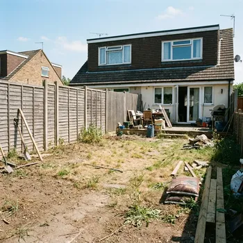 Jardín de tierra vacío