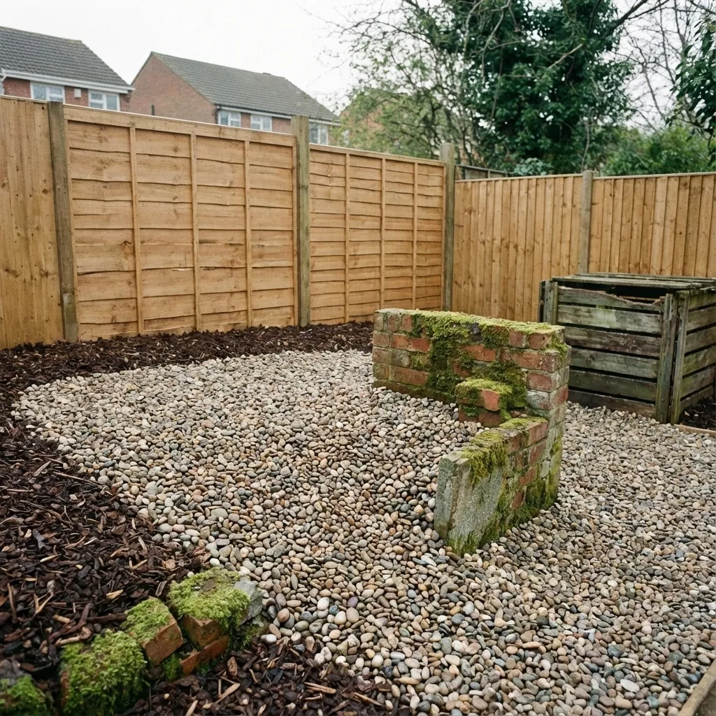 Jardín limpio y con corteza